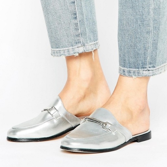 Topshop Shoes - TOPSHOP Kylie Slip on Loafer Silver 7.5HP